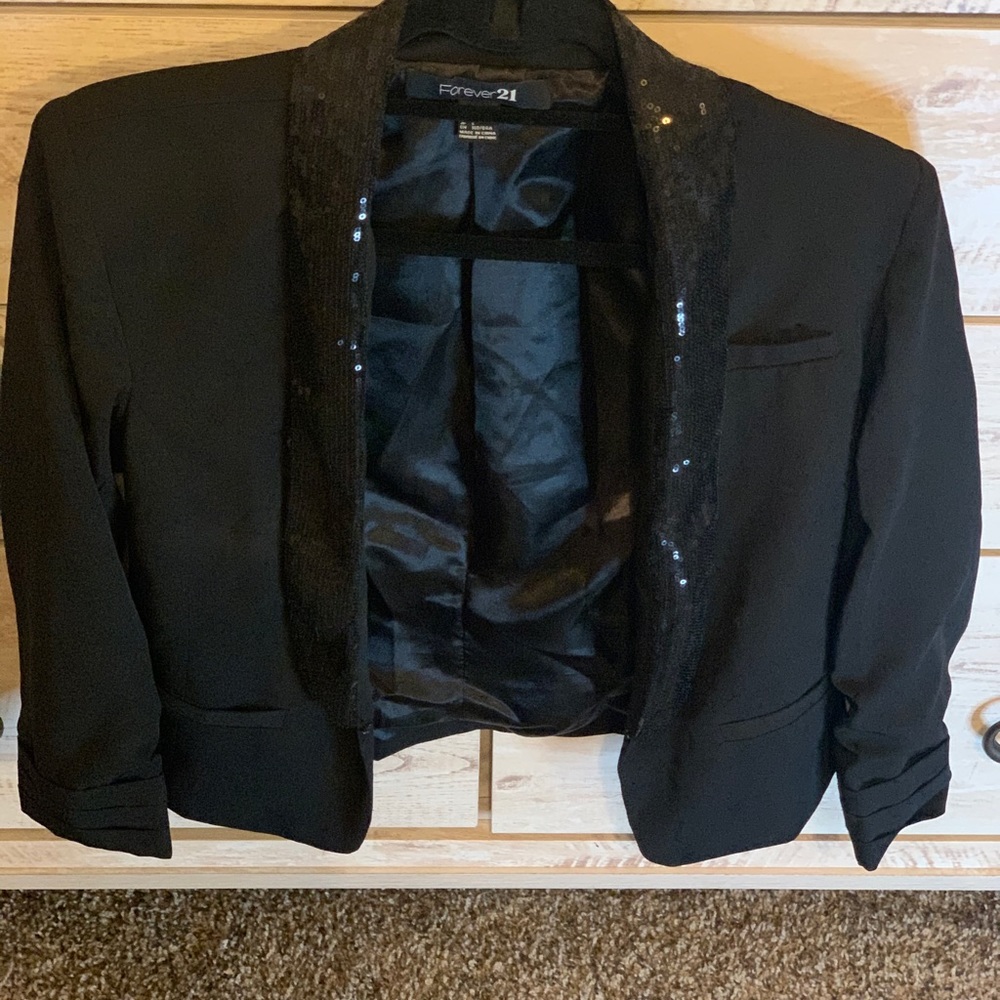 Forever 21 glitter collar blazer